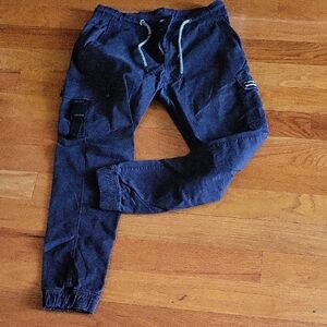 Men's Black Cargo Joggers